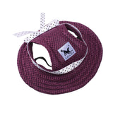 Maxbell Maxbell Pet Dog Cat Kitten Princess Mesh Strap Hat Cap Sunbonnet Size S - Purple