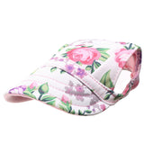 Maxbell Maxbell Small Pet Dog Cat Kitten Flower Foral Baseball Hat Strap Cap Sunbonnet M