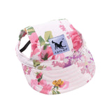 Maxbell Maxbell Small Pet Dog Cat Kitten Flower Foral Baseball Hat Strap Cap Sunbonnet M