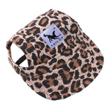 Maxbell Maxbell Small Pet Dog Cat Kitten Leopard Baseball Hat Neck Strap Cap Sunbonnet M