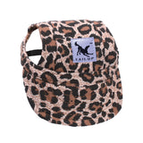 Maxbell Maxbell Small Pet Dog Cat Kitten Leopard Baseball Hat Neck Strap Cap Sunbonnet M