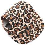 Maxbell Maxbell Small Pet Dog Cat Kitten Leopard Baseball Hat Neck Strap Cap Sunbonnet M