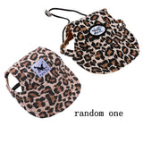 Maxbell Maxbell Small Pet Dog Cat Kitten Leopard Baseball Hat Neck Strap Cap Sunbonnet M