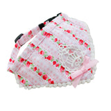 Maxbell Maxbell Pink Floral Pattern Dog Collar Lace Bowtie Stretchable Puppy Saliva Towel-M