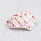 Maxbell Maxbell Pink Floral Pattern Dog Collar Lace Bowtie Stretchable Puppy Saliva Towel-M