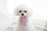 Maxbell Maxbell Pink Floral Pattern Dog Collar Lace Bowtie Stretchable Puppy Saliva Towel-M