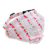 Maxbell Maxbell Pink Floral Pattern Dog Collar Lace Bowtie Stretchable Puppy Saliva Towel-M