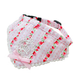 Maxbell Maxbell Pink Floral Pattern Dog Collar Lace Bowtie Stretchable Puppy Saliva Towel-M