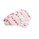 Maxbell Maxbell Pink Floral Pattern Dog Collar Lace Bowtie Stretchable Puppy Saliva Towel-M