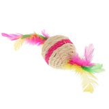 Maxbell Maxbell Pet Cat Kitten Feather Sisal Rope Ball Rattle Scratcher Toy Ball