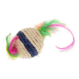 Maxbell Maxbell Pet Cat Kitten Feather Sisal Rope Ball Rattle Scratcher Toy Ball