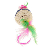 Maxbell Maxbell Pet Cat Kitten Feather Sisal Rope Ball Rattle Scratcher Toy Ball