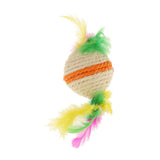 Maxbell Maxbell Pet Cat Kitten Feather Sisal Rope Ball Rattle Scratcher Toy Ball