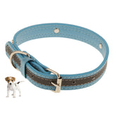 Maxbell Maxbell Pet Puppy PU Leather Belt Bone Reflective Safety Buckle Dog Collar-Sky Blue