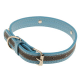 Maxbell Maxbell Pet Puppy PU Leather Belt Bone Reflective Safety Buckle Dog Collar-Sky Blue