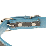 Maxbell Maxbell Pet Puppy PU Leather Belt Bone Reflective Safety Buckle Dog Collar-Sky Blue