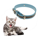 Maxbell Maxbell Pet Puppy PU Leather Belt Bone Reflective Safety Buckle Dog Collar-Sky Blue