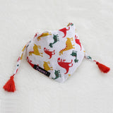 Maxbell Maxbell Dinosaur Pattern Pet Dog Puppy Collar Tassel Stretchable Saliva Towel S Pink