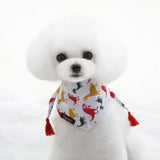 Maxbell Maxbell Dinosaur Pattern Pet Dog Puppy Collar Tassel Stretchable Saliva Towel S Pink