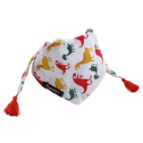 Maxbell Maxbell Dinosaur Pattern Pet Dog Puppy Collar Tassel Stretchable Saliva Towel S Pink