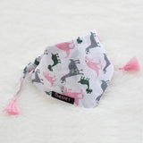 Maxbell Maxbell Dinosaur Pattern Pet Dog Puppy Collar Tassel Stretchable Saliva Towel S Pink