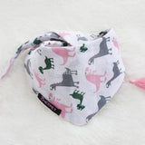Maxbell Maxbell Dinosaur Pattern Pet Dog Puppy Collar Tassel Stretchable Saliva Towel S Pink