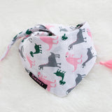 Maxbell Maxbell Dinosaur Pattern Pet Dog Puppy Collar Tassel Stretchable Saliva Towel M Pink