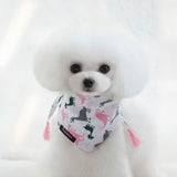 Maxbell Maxbell Dinosaur Pattern Pet Dog Puppy Collar Tassel Stretchable Saliva Towel M Pink