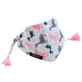 Maxbell Maxbell Dinosaur Pattern Pet Dog Puppy Collar Tassel Stretchable Saliva Towel M Pink