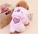 Maxbell Maxbell Pet Dog Sweater Puppy Velvet Hoodie Winter Jumpsuit Outwear Pink Pig S