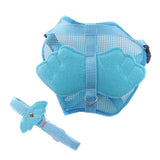 Maxbell Maxbell Adjustable Angle Wing Shape Nylon Harness Pet Leash Lead Strap Blue - S