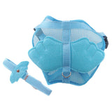Maxbell Maxbell Adjustable Angle Wing Shape Nylon Harness Pet Leash Lead Strap Blue - S