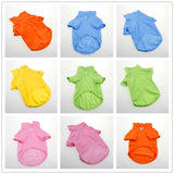 Maxbell Maxbell Pet Dog Polo T-shirt Puppy Apparel Doggy Clothes Solid-colored Outfit Blue-M