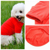 Maxbell Maxbell Pet Dog Polo T-shirt Puppy Apparel Doggy Clothes Solid-colored Outfit Red-L