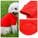 Maxbell Maxbell Pet Dog Polo T-shirt Puppy Apparel Doggy Clothes Solid-colored Outfit Red-L