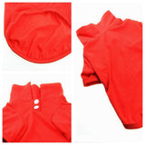 Maxbell Maxbell Pet Dog Polo T-shirt Puppy Apparel Doggy Clothes Solid-colored Outfit Red-L