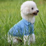 Maxbell Maxbell Pet Dog Polo T-shirt Puppy Apparel Doggy Clothes Solid-colored Outfit Blue-M