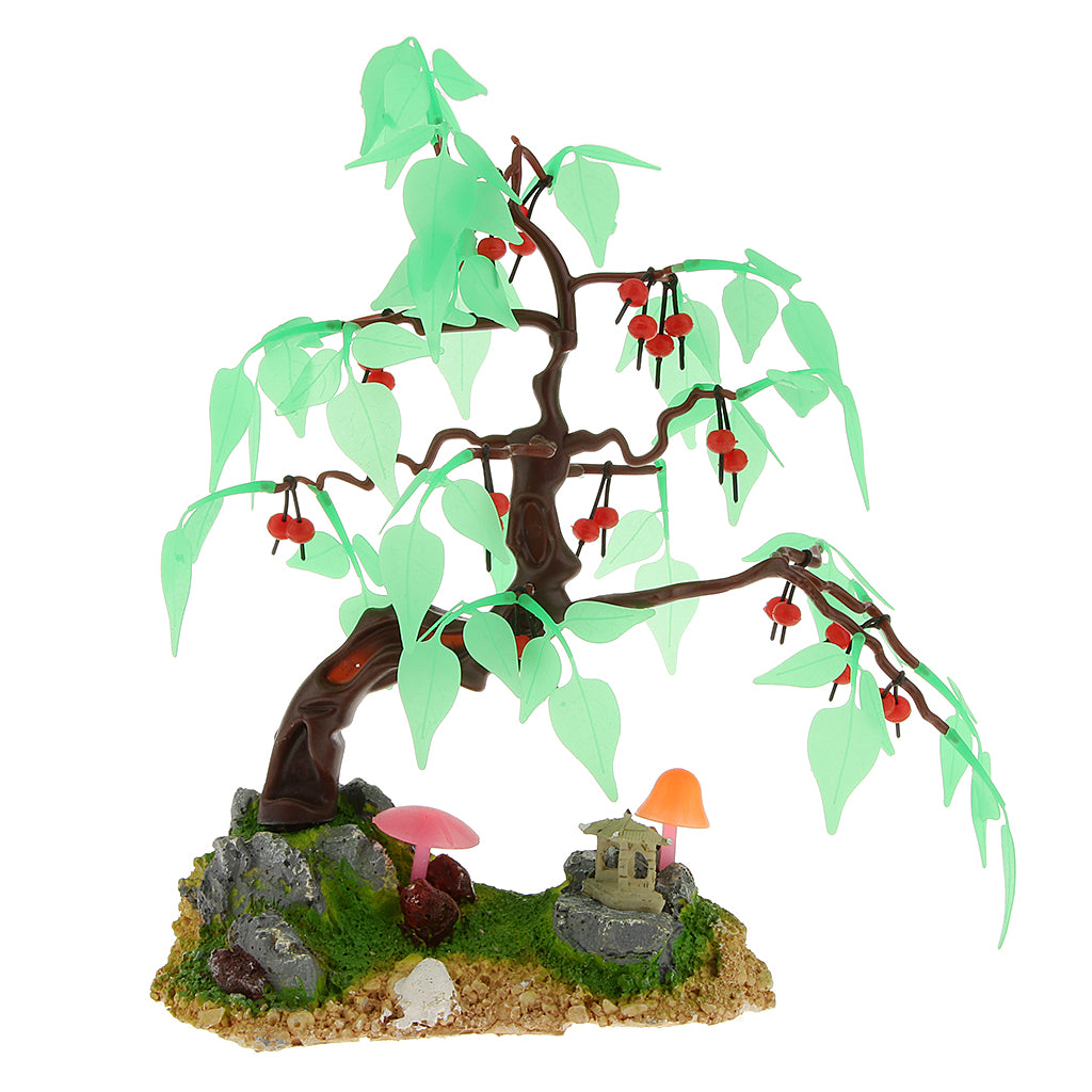 Maxbell Maxbell Cherry Tree Miniature Garden Decoration Pots Ornament Aquarium Decor Brown