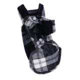 Maxbell Maxbell Pet Dog Blue Plaid Pattern T-Shirt Lapel Coat Jacket Clothes Apparel Tops-XS