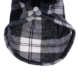 Maxbell Maxbell Pet Dog Blue Plaid Pattern T-Shirt Lapel Coat Jacket Clothes Apparel Tops-XS