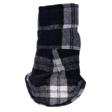 Maxbell Maxbell Pet Dog Blue Plaid Pattern T-Shirt Lapel Coat Jacket Clothes Apparel Tops-XS