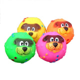 Maxbell Maxbell Cartoon Dog Vinyl Giggle Ball Tough Treat Training Chewing Toy Squeaky Ball