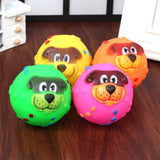 Maxbell Maxbell Cartoon Dog Vinyl Giggle Ball Tough Treat Training Chewing Toy Squeaky Ball