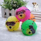 Maxbell Maxbell Cartoon Dog Vinyl Giggle Ball Tough Treat Training Chewing Toy Squeaky Ball