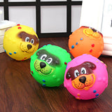 Maxbell Maxbell Cartoon Dog Vinyl Giggle Ball Tough Treat Training Chewing Toy Squeaky Ball