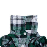 Maxbell Maxbell Pet Dog Green Plaid Pattern T-Shirt Lapel Coat Jacket Clothes Apparel Tops-M