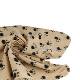 Maxbell Maxbell Warm Brown Fleece Blanket Pet Dog Paw Print Pattern Soft Bed Mat--S