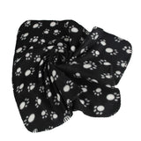 Maxbell Maxbell Warm Black Fleece Blanket Pet Dog Paw Print Pattern Soft Bed Mat--S