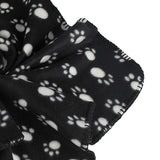Maxbell Maxbell Warm Black Fleece Blanket Pet Dog Paw Print Pattern Soft Bed Mat--S