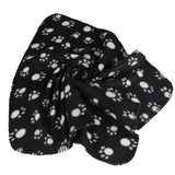 Maxbell Maxbell Warm Black Fleece Blanket Pet Dog Paw Print Pattern Soft Bed Mat--M